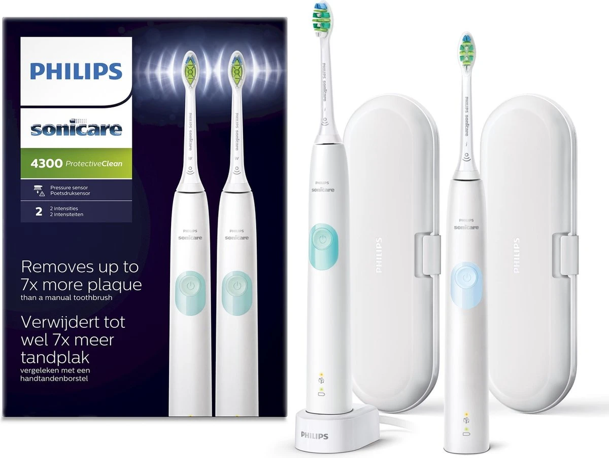 Philips Sonicare ProtectiveClean 4300 HX6809/35 Brosse à Dents électrique Adulte Brosse à Dents à Ultrasons Bleu, Blanc 1 Philips Sonicare ProtectiveClean 4300 HX6809/35 Brosse à Dents électrique Adulte Brosse à Dents à Ultrasons Bleu, Blanc