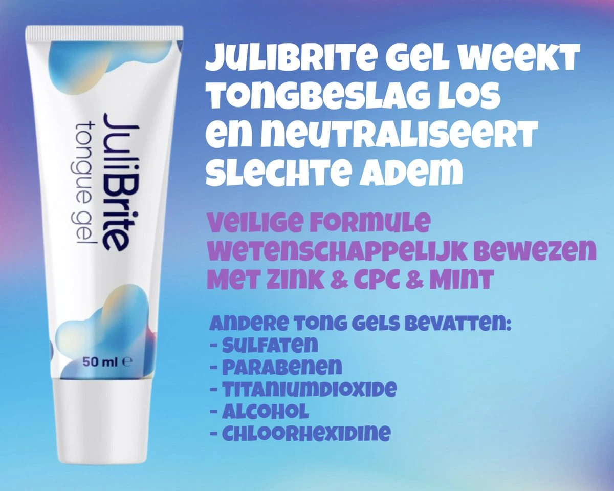 Gel De Langue JuliBrite® (50ML) Et Grattoir à Langue - Nettoie L'attaque De La Langue Witte - Contre La Mauvaise Haleine - Avec Zinc Et CPC - Set De Nettoyeur De Langue - Mauvaise Haleine Et Langue Embuée 4 Gel De Langue JuliBrite® (50ML) Et Grattoir à Langue - Nettoie L'attaque De La Langue Witte - Contre La Mauvaise Haleine - Avec Zinc Et CPC - Set De Nettoyeur De Langue - Mauvaise Haleine Et Langue Embuée – Image 4
