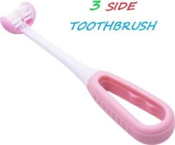 Brosse à Dents Enfants - Dernière Brosse à Dents Enfants - Brosse 3 Côtés - 3D - Rose - 4 à 12 Ans