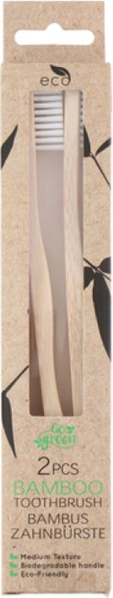 Ensemble De 2 Brosses à Dents En Bamboe - Écologique - Biodégradable - Doux - Antibactérien