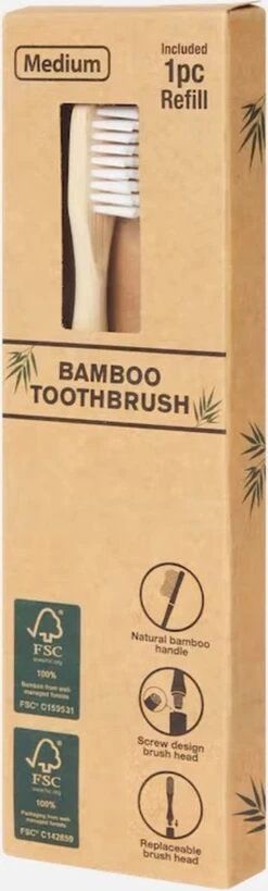 Brosse à Dents En Bamboe Avec Accessoire Supplémentaire - Durable - Bamboo - Eco De L'environnement - Poils Sans BPA