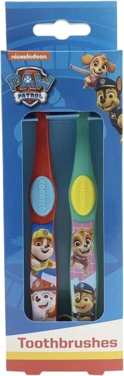 Brosses à Dents Kinder Paw Patrol - 2 Pièces - Rouge / Menthe - Enfants - Brosse à Dents - Set De 2