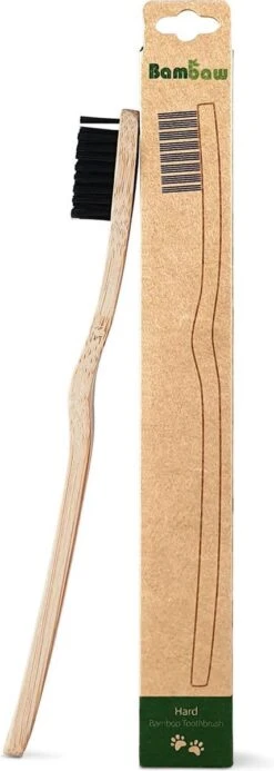 Brosse à Dents En Bambou | Dur | 1 Pièce | Brosse à Dents Antibactérienne | Manche 100% Biodégradable | Bambaw