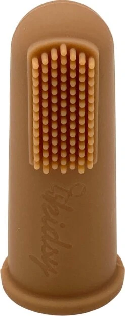 Kidsy - Brosse à Dents En Silicone Bébé - Double Face - Brosse à Dents Bébé - Sans BPA - 2 Pièces - Argile