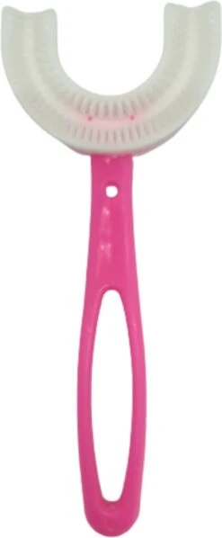 Brosse à Dents Pour Enfants - Brosse à Dents - Pour Les Tout-petits - En Forme De U - 360 Degrés - Siliconen - Couleur Rose - 2-6 Ans