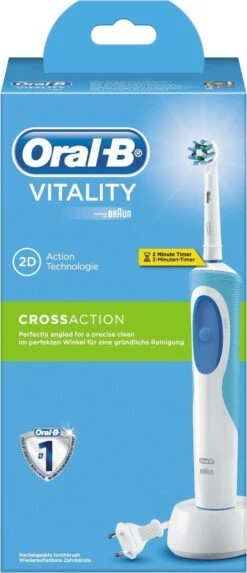 Oral B Oral-B Vitality CrossAction Adulte Brosse à Dents Rotative Oscillante Blanc, Bleu -Dentaires Appareils Magasin 517x1200