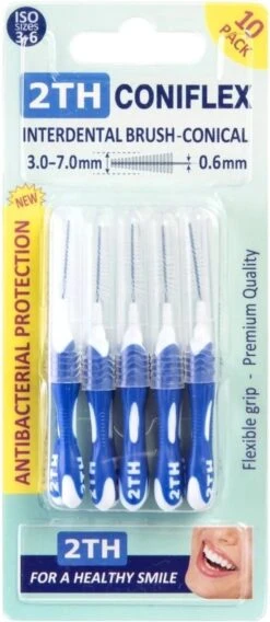 2TH Coniflex 3-7mm Grande Brosse Conique Avec Manche Flexible - 10 Ragers En Pack