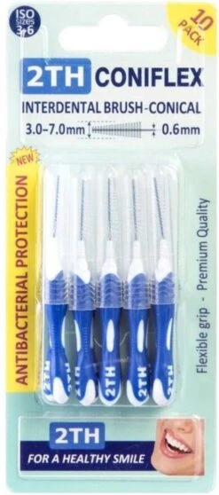 2TH Coniflex 3-7mm Grande Brosse Conique Avec Manche Flexible - 10 Ragers En Pack -Dentaires Appareils Magasin 531x1200