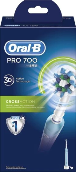 Oral B Oral-B PRO 700 CrossAction Adulte Brosse à Dents Rotative Oscillante Bleu, Blanc -Dentaires Appareils Magasin 534x1200