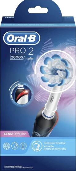 Oral B Oral-B PRO 2 2000S Sensi Ultrathin Adulte Brosse à Dents Rotative Oscillante Noir, Blanc -Dentaires Appareils Magasin 535x1200