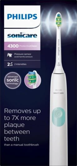 Philips Sonicare ProtectiveClean 4300 HX6807/63 - Brosse à Dents électrique - Blanc -Dentaires Appareils Magasin 557x1200