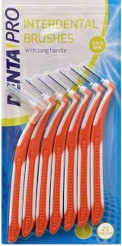 Brosses à Dents / Cure- Cure-dents ''Interdentaires'' - Wit / Oranje - Plastique - 3,5 - 6 Mm - 7 Bâtons - Cure-dents - Hygiène Bucco-dentaire
