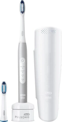 Oral B Oral-B Pulsonic 80322389 Brosse à Dents électrique Adulte Brosse à Dents à Ultrasons Platine, Blanc