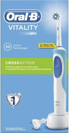 Oral B Oral-B Vitality CrossAction Adulte Brosse à Dents Rotative Oscillante Blanc, Bleu -Dentaires Appareils Magasin 633x1200 1