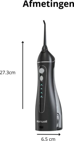 Mornwell - Irrigateur Oral - IPX7 - Hydropulseur Électrique - Rotation 360° - Machines à Soie Dentaire - Sans Fil - 4 Positions - Zwart -Dentaires Appareils Magasin 637x1200 5