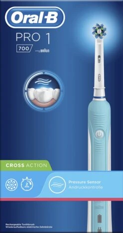 Oral B Oral-B PRO 700 CrossAction Adulte Brosse à Dents Rotative Oscillante Bleu, Blanc -Dentaires Appareils Magasin 638x1200