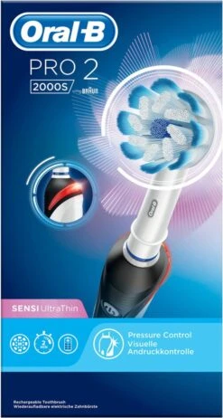 Oral B Oral-B PRO 2 2000S Sensi Ultrathin Adulte Brosse à Dents Rotative Oscillante Noir, Blanc -Dentaires Appareils Magasin 641x1200