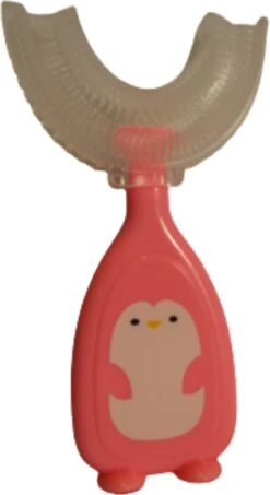Brosse à Dents Pour Enfants - Brosse à Dents - Pour Bébés - Pour Tout-petits - En Forme De U - 360 Degrés - Siliconen - Couleur Rose - 0-6 Ans