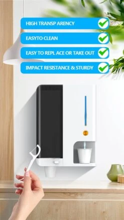 Distributeur De Bain De Bouche -bouche - Porte-soie Dentaire - Bain De Bouche -bouche + Soie Dentaire + Gobelets - Distributeur Rechargeable - Pratique Pour La Salle De Bain / La Cuisine -Dentaires Appareils Magasin 676x1200 2