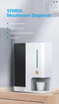 Distributeur De Bain De Bouche -bouche - Porte-soie Dentaire - Bain De Bouche -bouche + Soie Dentaire + Gobelets - Distributeur Rechargeable - Pratique Pour La Salle De Bain / La Cuisine -Dentaires Appareils Magasin 676x1200 4