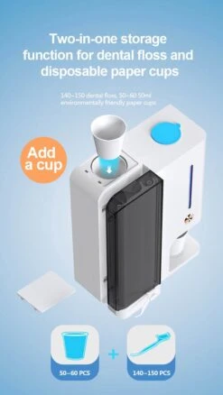 Distributeur De Bain De Bouche -bouche - Porte-soie Dentaire - Bain De Bouche -bouche + Soie Dentaire + Gobelets - Distributeur Rechargeable - Pratique Pour La Salle De Bain / La Cuisine -Dentaires Appareils Magasin 676x1200 5