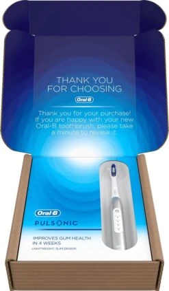 Oral B Oral-B Pulsonic 80322389 Brosse à Dents électrique Adulte Brosse à Dents à Ultrasons Platine, Blanc -Dentaires Appareils Magasin 700x1200
