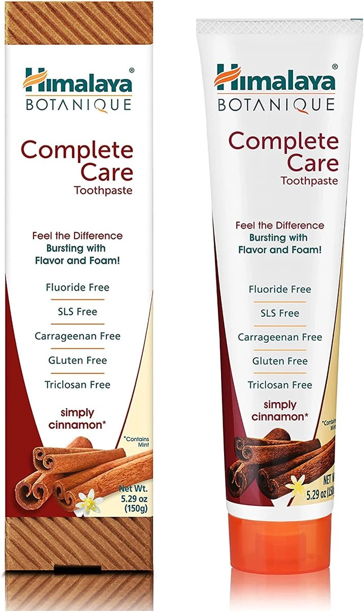 Himalaya Herbals Botanique Complete Care Dentifrice - Simply Cinnamon - Dentifrice Végétalien - Combat La Plaque Dentaire - Favorise Des Gencives Saines, Des Dents Fortes Et Un Sourire Radieux - Sans Gluten - Dentifrice Value Pack 4 X 150 G 3 Himalaya Herbals Botanique Complete Care Dentifrice - Simply Cinnamon - Dentifrice Végétalien - Combat La Plaque Dentaire - Favorise Des Gencives Saines, Des Dents Fortes Et Un Sourire Radieux - Sans Gluten - Dentifrice Value Pack 4 X 150 G – Image 3