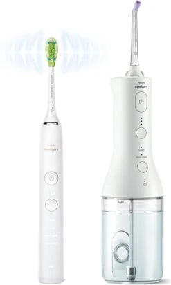 Philips Sonicare 9000 Diamond Clean Wit (HX9911/27) + Power Flosser 3000 Oral Irrigator Wit (HX3806/31) - Brosse à Dents électrique Et Soie Dentaire -Dentaires Appareils Magasin 720x1200