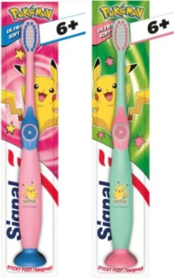 2x Brosses à Dents Pokemon Avec Ventouse - Ultra Soft - Anti-bactérien - Kids - Enfants - Brosse à Dents Amusante - Brossage Des Dents