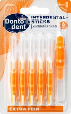 Dontodent Brosse à Dents Interdentaire Orange 0,45 Mm ISO 1, 6 Pièces
