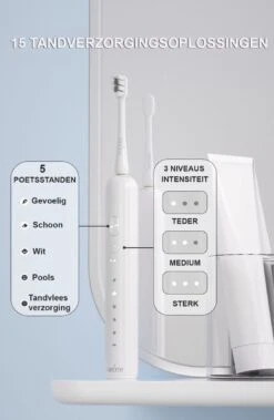 Brosse à Dents Sonique Électrique Rechargeable - Sonic - Avec Minuterie Et 3 Têtes De Brosse, 4 Modes De Brossage Étanche SG551 - Étanche - Plus Étanche Et Sûre - Zwart/ Wit -Dentaires Appareils Magasin 782x1200