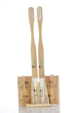 Pack Travel En Couple - Une Collection De 2 Brosses à Dents (PlanetBrush) - 2 Fils Dentaires (PlanetFloss) Et 2 Packs De Brossettes Interdentaires (InterDent) (tout En Bambou)