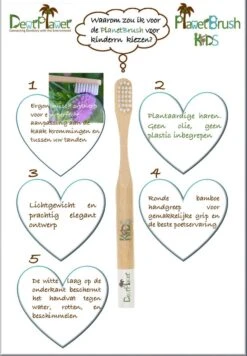 PlanetBrush KIDS - Brosse à Dents En Bamboo Pour Enfants Avec Poils à Base De Plantes (huile De Ricin) -Dentaires Appareils Magasin 832x1200