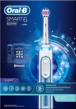 Oral B Oral-B Smart 6 6200W 3DWhite Adulte Brosse à Dents Rotative Oscillante Blanc, Bleu -Dentaires Appareils Magasin 835x1200 3