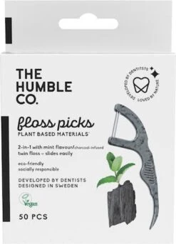Fils Dentaire - Humble - Dental Floss Picks - 50pcs - Dents Blanches - Dents Blanches - Noir - Ragers Interdentaires - Super Fil Dentaire - Cure-dents - Nettoyeurs De Dents - Fil Dentaire -