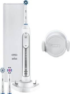 Braun Oral-B Genius 80326249 Brosse à Dents électrique Adulte Brosse à Dents Rotative Oscillante Argent, Blanc -Dentaires Appareils Magasin 896x1200