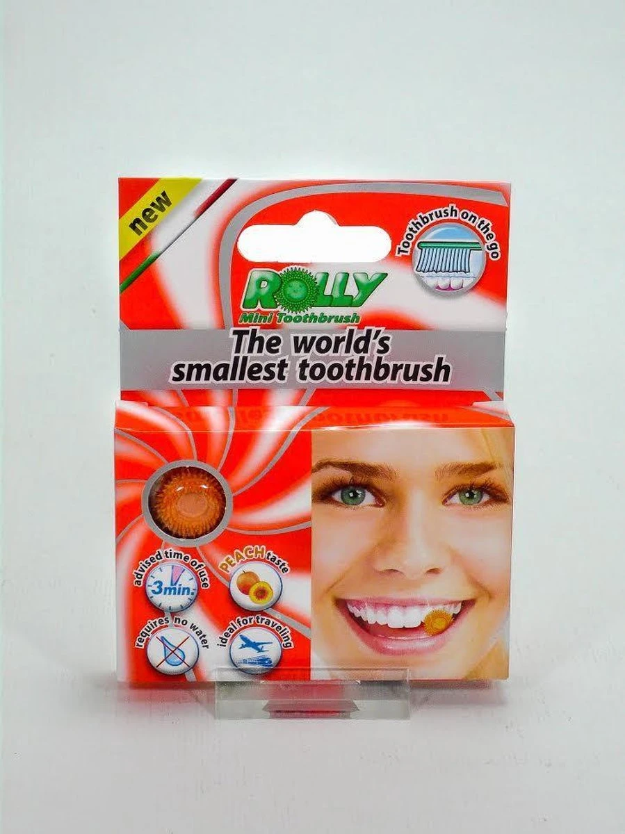 Brosse à Dents Jetable Rolly. Arôme De Pêche. Distributeur Avec 15 Paquets Avec Un Blister De 6 Pinceaux. 2 Brosse à Dents Jetable Rolly. Arôme De Pêche. Distributeur Avec 15 Paquets Avec Un Blister De 6 Pinceaux. – Image 2