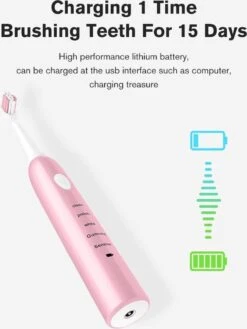 DrPhone Sonic Pro - Brosse à Dents électrique Avec 5 Réglages - Automatique - 15 Jours D'utilisation - Etanche - Rechargeable - Wit -Dentaires Appareils Magasin 900x1200 2