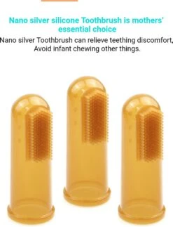 Brosse à Dents Au Doigt - Natural Nano-Silicone Argenté ANTIBACTÉRIEN Bébé - Brosse à Dents Au Doigt -Dentaires Appareils Magasin 919x1200