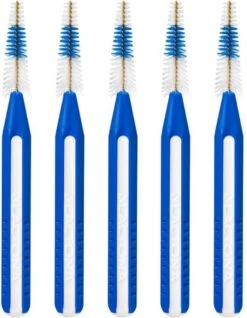 Brosses à Dents Cure-dents Standard - Wit / Blauw - Plastique - Taille Régulière - 3 - 5 Mm - 6 Stokers - Cure-dents - Hygiène Bucco-dentaire