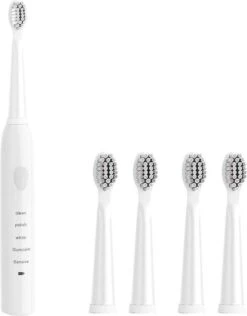 DrPhone Sonic Pro - Brosse à Dents électrique Avec 5 Réglages - Automatique - 15 Jours D'utilisation - Etanche - Rechargeable - Wit
