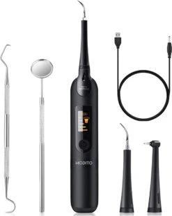 MODITO Tandsteen Verwijderaar - 5 Positions - Set Dentiste Inclus - Avec 3 Attachements - Électrique - Plaque Dentaire