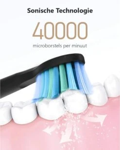 Brosse à Dents électrique Fairywill FW507 - Technologie Sonique - 3 Modes Personnalisés - Avec 3 Têtes De Brosse - Zwart -Dentaires Appareils Magasin 962x1200
