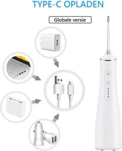 EWT Hydropulseur - Irrigateur Oral - 180ML - 3 Modes - 4 Modes De Nettoyage - Rechargeable Par USB - Étanche - Avec Brosse à Langue -Dentaires Appareils Magasin 971x1200 2