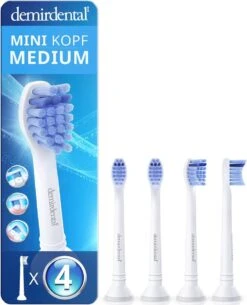 Demirdental HX6024 Mini Tête De Brosse Compatible Avec Les Brosses De Rechange Philips Sonicare ProResults - DiamondClean - FlexCare - EasyClean - PowerUp - HealthyWhite - Têtes De Brosse Sonic- 4 Pièces