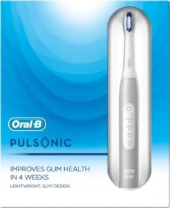 Oral B Oral-B Pulsonic 80322389 Brosse à Dents électrique Adulte Brosse à Dents à Ultrasons Platine, Blanc -Dentaires Appareils Magasin 985x1200