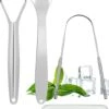 Grattoir à Langue En Acier Inoxydable Pour Soins Bucco-dentaires - Ensemble De Grattoir à Langue - Nettoyeur De Langue - Brosse à Langue - Hygiène Buccale - Grattoir à Langue - Durable Et Réutilisable