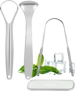 Grattoir à Langue En Acier Inoxydable Pour Soins Bucco-dentaires - Ensemble De Grattoir à Langue - Nettoyeur De Langue - Brosse à Langue - Hygiène Buccale - Grattoir à Langue - Durable Et Réutilisable